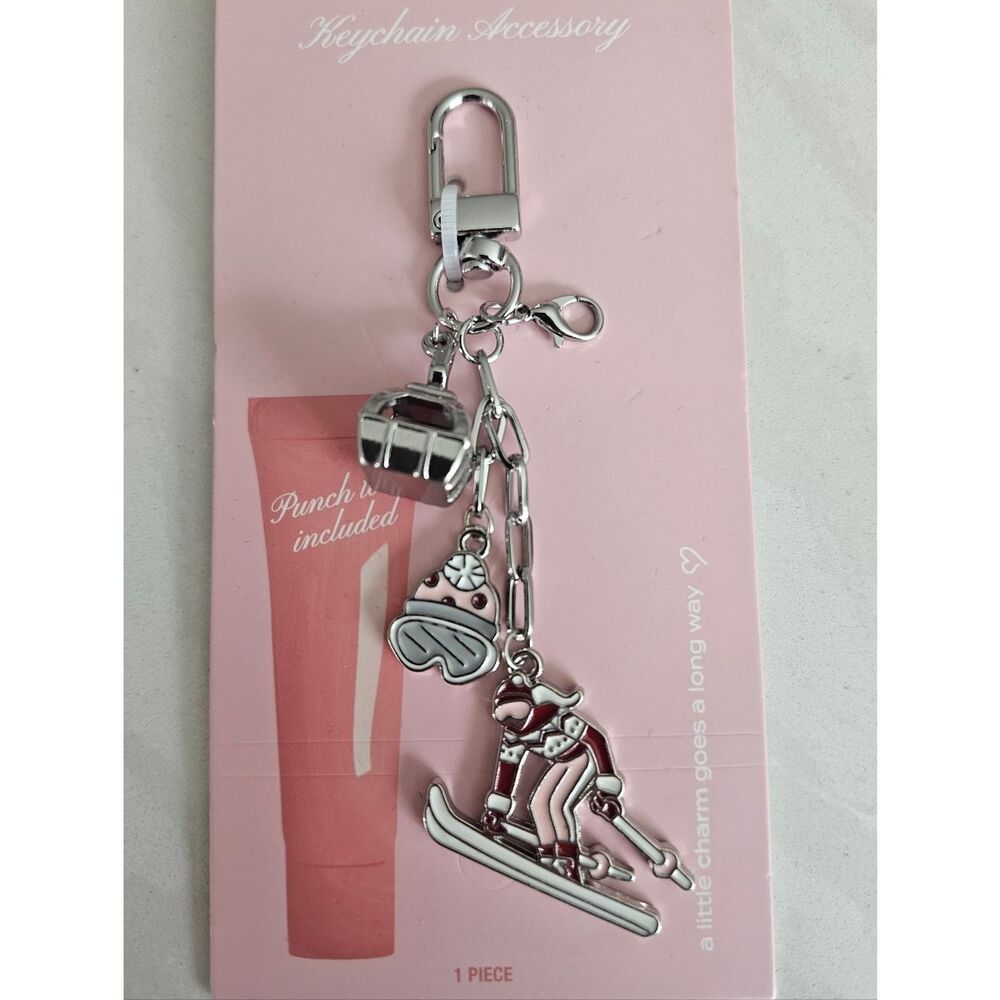 Lip Charms Pink Skiing Keychain - Picture 6 of 6